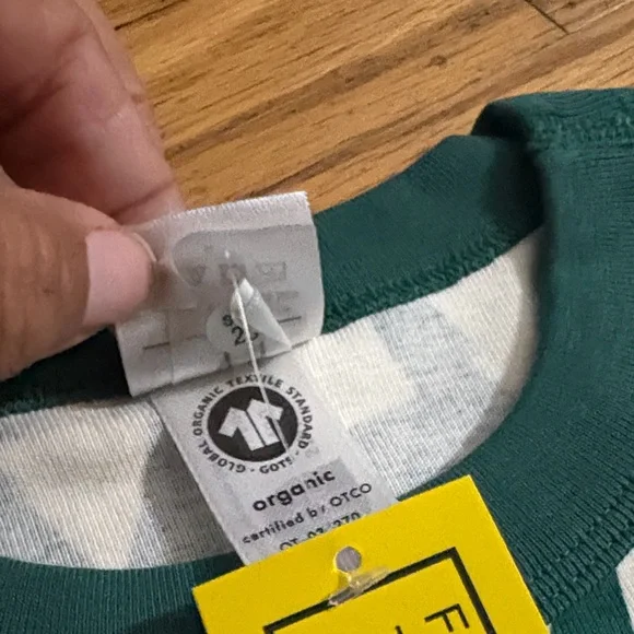 *NWT* organic* Hanna Andersson Green and White Tree Print Kids Pajamas - Picture 4 of 6